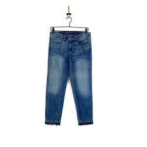 Vineyard Vines High Rise Skinny Jeans Raw Hem Sz 0